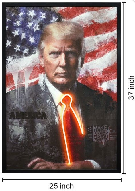 Classy Living Luminous Neon Trump Tie Wall Art-2