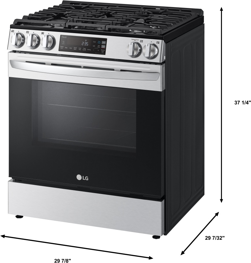 LG 30" PrintProof Stainless Steel Slide In Natural Gas Range - Thumbnail 4