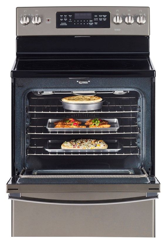 GE® 30" Slate Freestanding Electric Range-2