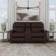 Flexsteel® Customizable Score Leather Power Reclining Loveseat with Console-1