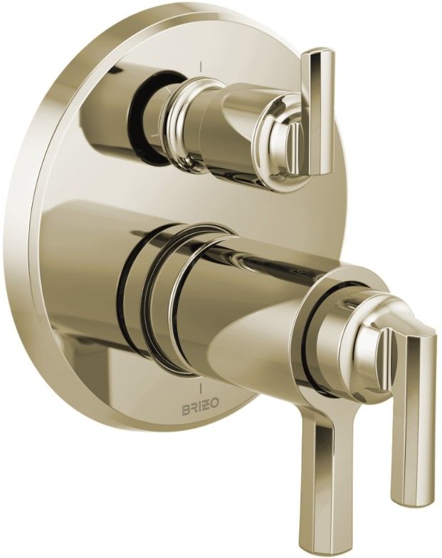 Brizo Levoir® Brilliance® Polished Nickel TempAssure® Thermostatic Valve With Integrated 3-Function Diverter Trim-0