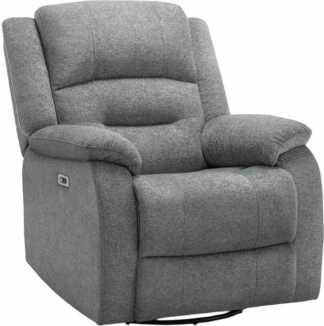 Monarch Specialties Inc. Blue Large Power Swivel Glider Reclining Chair with USB Ports-0