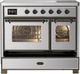 Ilve® Majestic III 40" Stainless Steel Pro Style Induction Range with Triple Glass Door and Burnished Trim-2