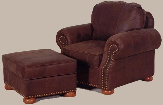 Marshfield Furniture Emerson Leather Burgundy Chair and a Half-0