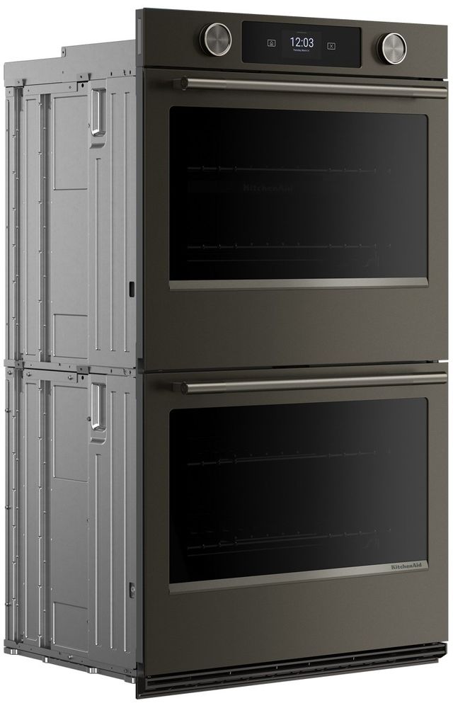 KitchenAid® 30" Black Ore Smart Double Electric Wall Oven with Assisted Cook Cycles-3