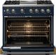 Viking® 5 Series 36" Slate Blue Pro Style Dual Fuel (NG) Range with Brushed Brass Trim-1
