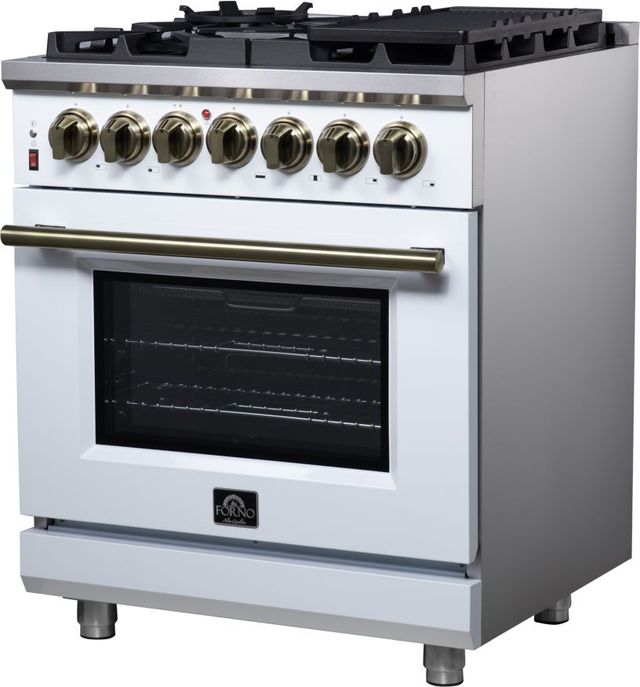 FORNO® Massimo Series Alta Qualita 30" White Pro Style Dual Fuel Range-2