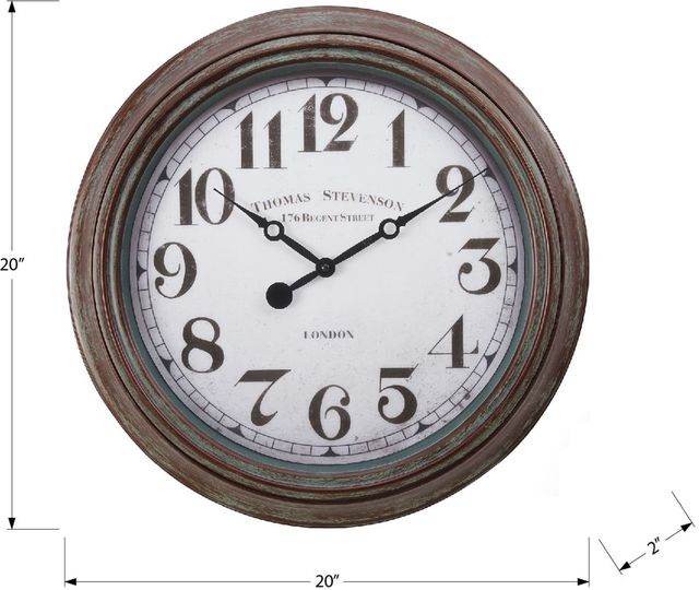 Monarch Specialties Inc. Antique Brown 20" Wall Clock-3