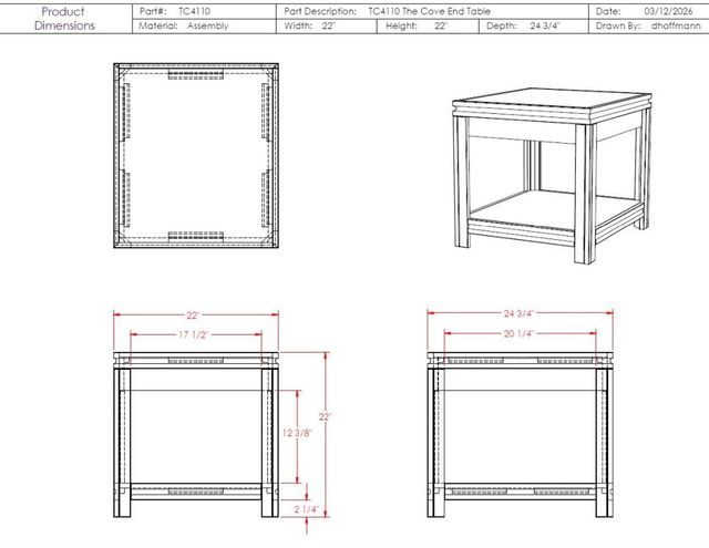 Legends Home The Cove Khaki End Table-2