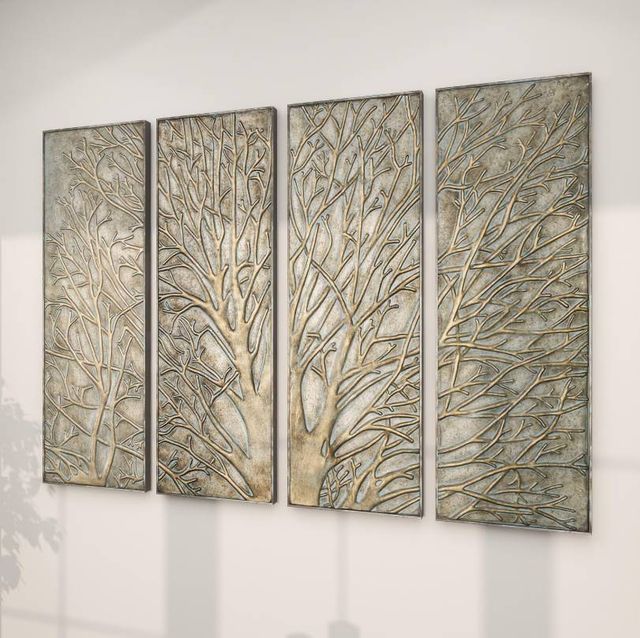 Deco Marche 4-Piece Green Tree Wall Decor Set-4