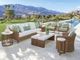 Tommy Bahama® Outdoor Palm Desert Poolside Round End Table with White Agate Stone Top-3