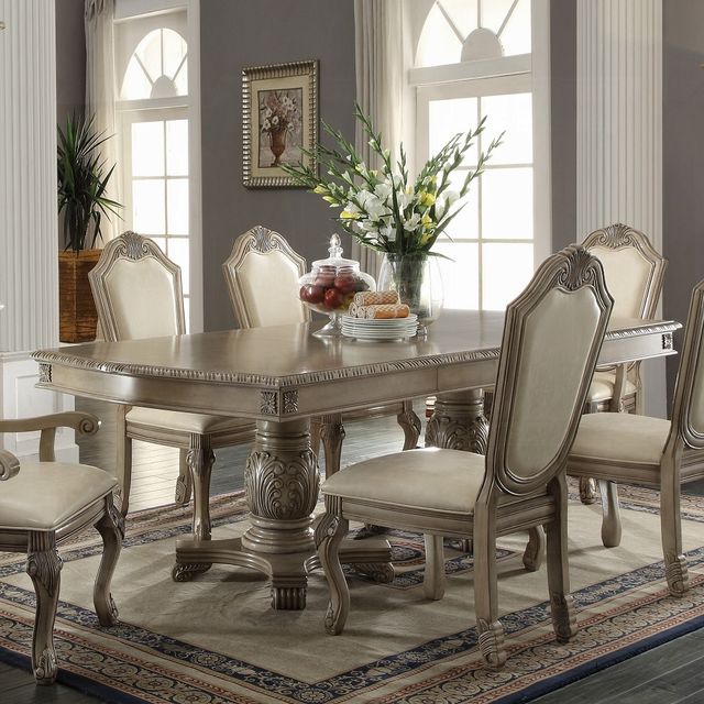 ACME Furniture Chateau De Ville Antique White Dining Table-1