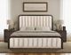 International Furniture Direct Natural Parota Natural Wood King Platform Bed Footboard with Rails-1