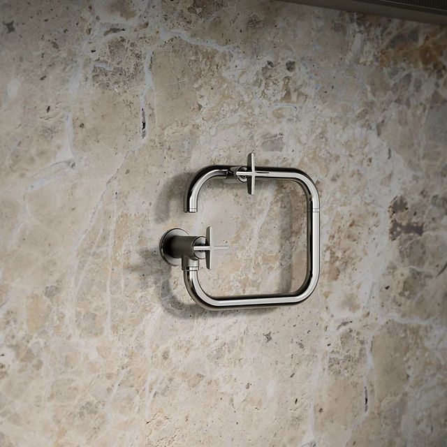 KOHLER® Billet® Vibrant Titanium Wall-Mount Pot Filler with Cross Handle-1