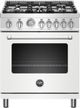 Bertazzoni Master Series 30" Matte White Free Standing Gas Range-0