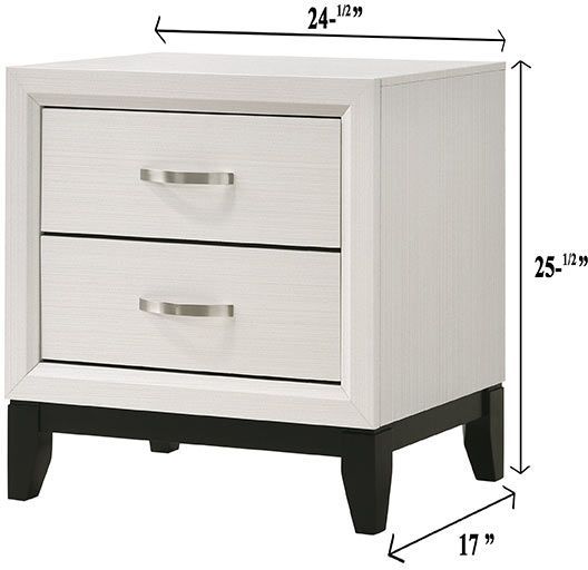 Crown Mark Akerson Chalk Nightstand-2
