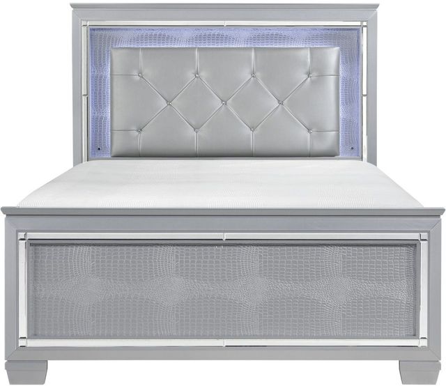 Homelegance® Allura Silver Eastern King Panel Bed with LED-2