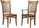 Handstone Stockholm Arm Chair With Leather Seat - 24Wx28-1/2Hx22-3/4D-1