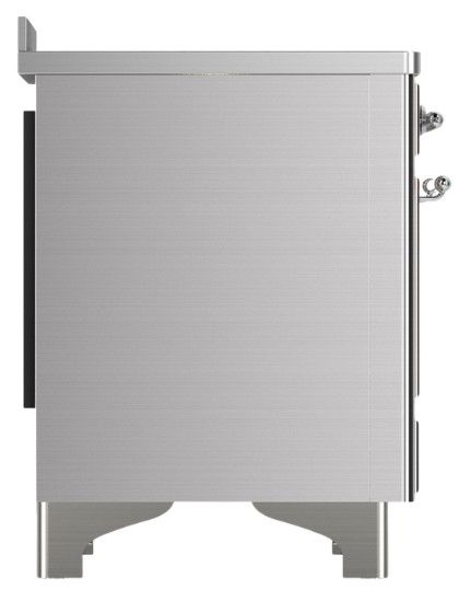 Ilve® Majestic III 48" Stainless Steel Pro Style Induction Range with Solid Door and Chrome Trim-3