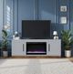 Legends Home Nora Barnwood/Jasmine White Fireplace TV Console-1