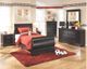 Signature Design by Ashley® Huey Vineyard 2-Piece Black Twin Sleigh Bed Set-4