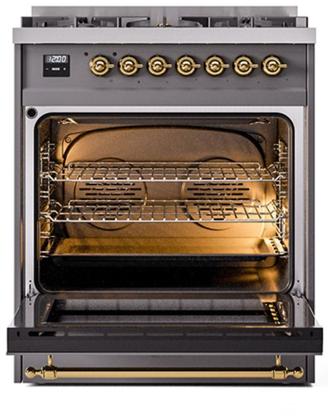 Ilve® Nostalgie II Series 30" Graphite Matte Pro Style Dual Fuel Range-2