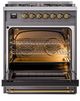 Ilve® Nostalgie II Series 30" Graphite Matte Pro Style Dual Fuel Range-2