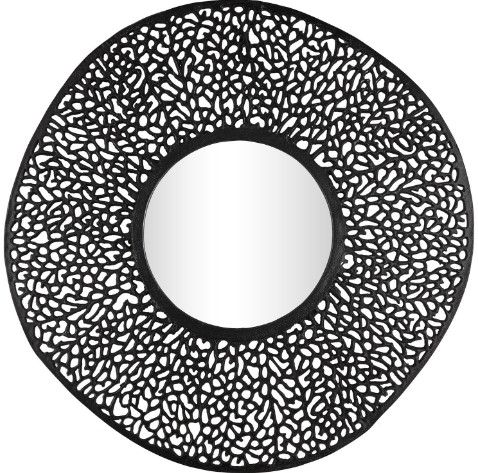 Deco Marche Black Wall Mirror with Lattice Frame-1