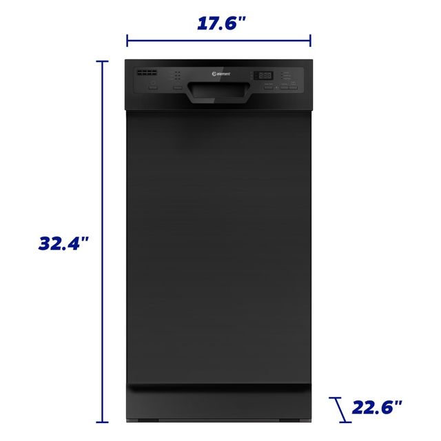 Element® 18" Black Front Control Built In Dishwasher -0