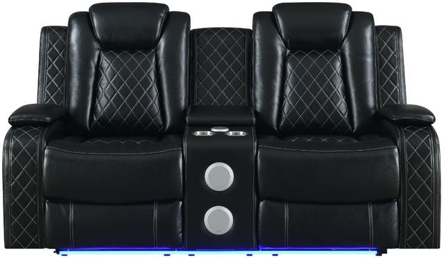 New Classic® Home Furnishings Orion II Black Dual Manual Reclining Loveseat-2