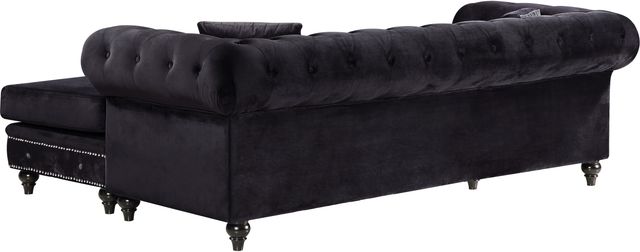 Meridian Furniture Sabrina 2-Piece Black Velvet Reversible Sectional-2