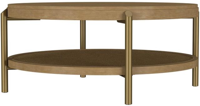 Coaster® Arini Sand Wash Coffee Table with Aged Brass Base-2