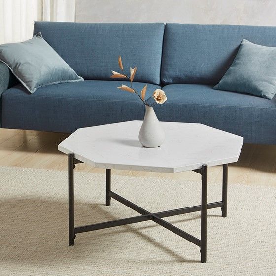 Olliix by Martha Stewart Elora White/Black Coffee Table-3