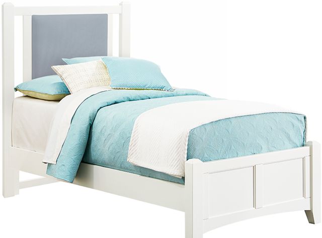 Vaughan-Bassett Bonanza Blue/White Twin Upholstered Panel Bed-0