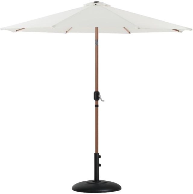 Meridian Furniture Fiji Black/White Aluminum Outdoor Patio Umbrella and Round Base-0