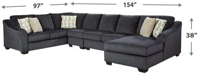 Signature Design by Ashley® Eltmann 4-Piece Slate Right-Arm Facing Sectional and Chaise-2