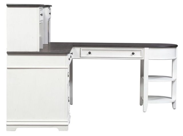 Liberty Furniture Allyson Park Charcoal/Wirebrushed White L-Shaped Desk Set-3