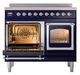 Ilve® Nostalgie II Noblesse 40'' Midnight Blue Pro Style Induction Range with Chrome Trim-3