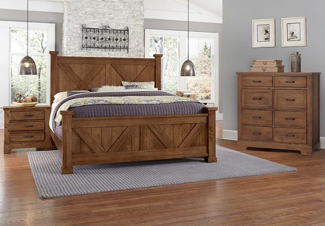 Artisan & Post by Vaughan-Bassett Cool Rustic Amber Queen Panel Bed-1