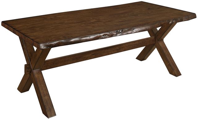 Mazin Furniture Sansa Warm Brown Oak Live Edge Coffee Table