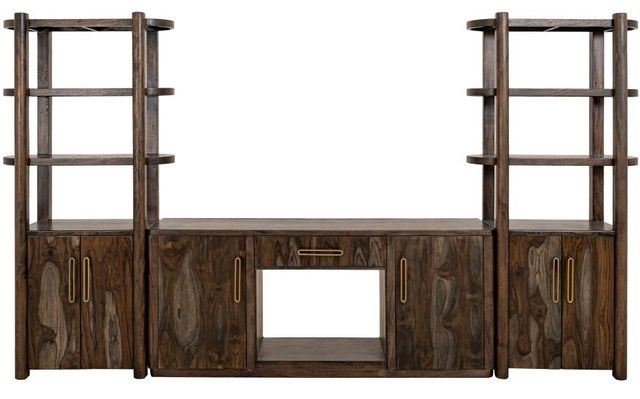 International Furniture Direct Balam Dark 80" Entertainment Center with Fireplace-1