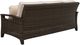 Signature Design by Ashley® Drakes Beach Beige/Dark Brown Fabric/Wicker Outdoor Sofa-3