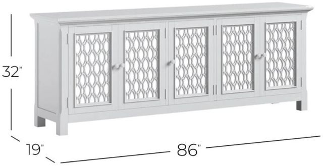 Jofran Inc. Isabella Blue 86" Mirrored Accent Cabinet-2