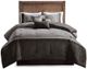 Olliix by Madison Park Boone 7 Piece Grey California King Faux Suede Comforter Set-0