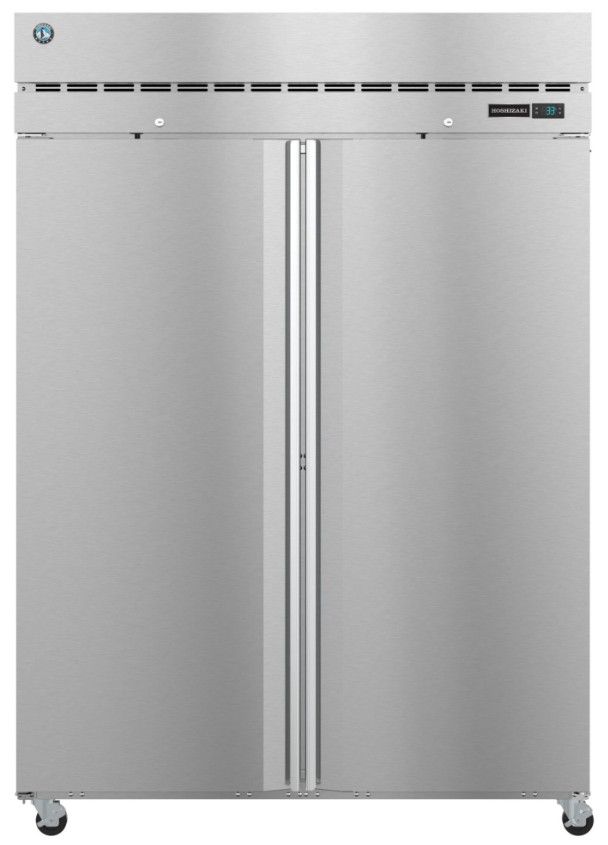 Hoshizaki Steelheart® 55" 50.1 Cu. Ft. Stainless Steel Two Section Upright Freezer with Full Solid Doors and Lock-0