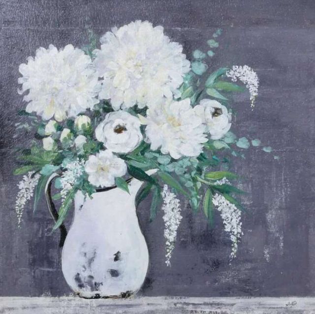 StyleCraft Late Summer Bouquet Dark Gray/Green/White Wall Art-1