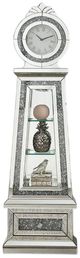 ACME Furniture Noralie Diamond/Mirrored Grandfather Round Clock-0