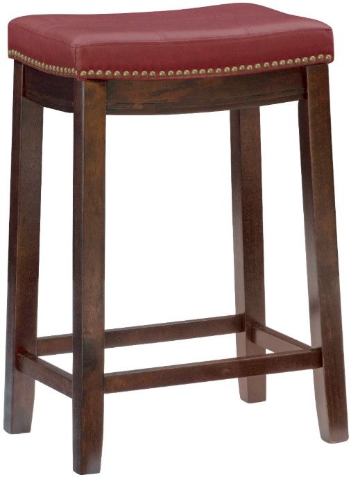 Linon Claridge Red Counter Stool-0