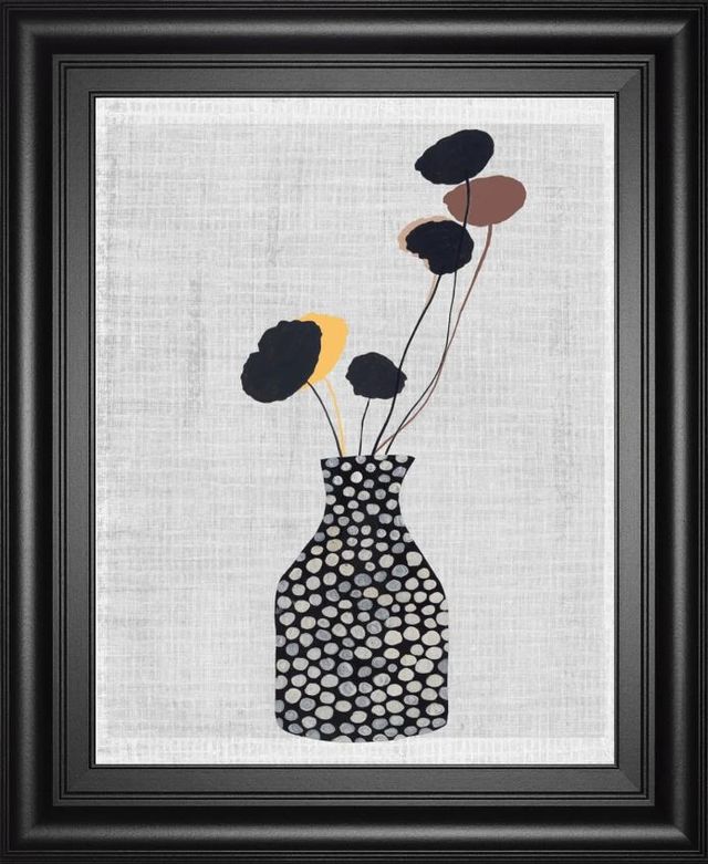 Classy Art Black/Gray Decorated Vase with Plant II by Melissa Wang Wall Art-0