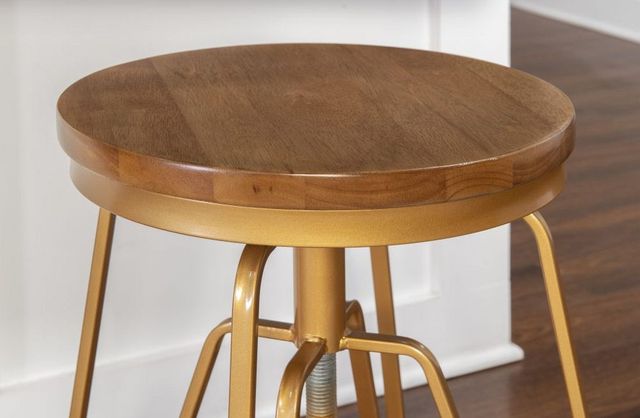 Linon Toby Matte Gold Workshop Stool-2